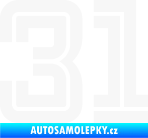 Samolepka Startovní číslo 31 typ 7 bílá