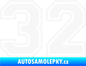 Samolepka Startovní číslo 32 typ 4 bílá