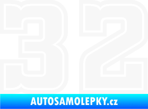 Samolepka Startovní číslo 32 typ 5 bílá