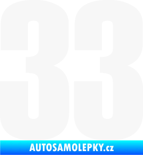 Samolepka Startovní číslo 33 typ 2      bílá