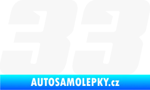 Samolepka Startovní číslo 33 typ 6 bílá