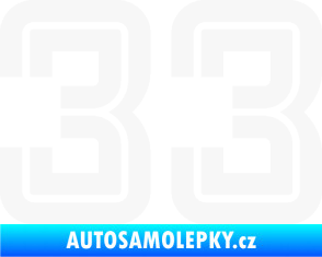 Samolepka Startovní číslo 33 typ 7 bílá
