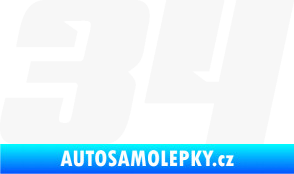 Samolepka Startovní číslo 34 typ 6 bílá