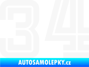 Samolepka Startovní číslo 34 typ 7 bílá