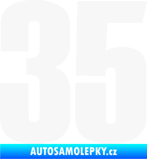 Samolepka Startovní číslo 35 typ 2  bílá