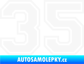 Samolepka Startovní číslo 35 typ 4 bílá