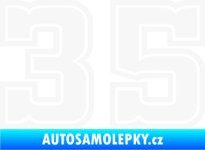 Samolepka Startovní číslo 35 typ 5 bílá