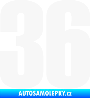 Samolepka Startovní číslo 36 typ 2   bílá