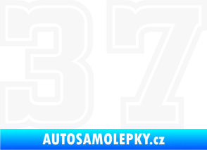 Samolepka Startovní číslo 37 typ 5 bílá