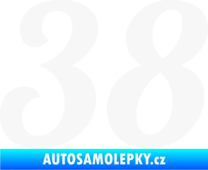 Samolepka Startovní číslo 38 typ 3  bílá