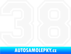 Samolepka Startovní číslo 38 typ 4 bílá