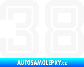 Samolepka Startovní číslo 38 typ 7 bílá