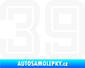 Samolepka Startovní číslo 39 typ 7 bílá