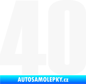 Samolepka Startovní číslo 40 typ 2     bílá