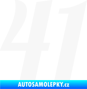 Samolepka Startovní číslo 41 typ 3 bílá