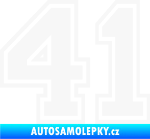 Samolepka Startovní číslo 41 typ 4 bílá