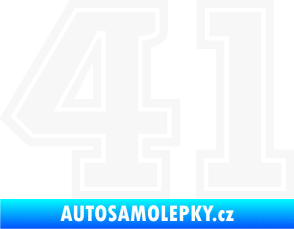 Samolepka Startovní číslo 41 typ 5 bílá