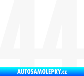 Samolepka Startovní číslo 44 typ 2     bílá