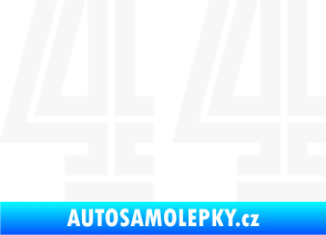 Samolepka Startovní číslo 44 typ 7 bílá