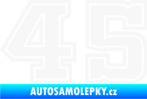 Samolepka Startovní číslo 45 typ 5 bílá