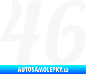 Samolepka Startovní číslo 46 typ 3 bílá