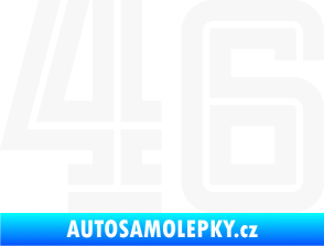 Samolepka Startovní číslo 46 typ 7 bílá