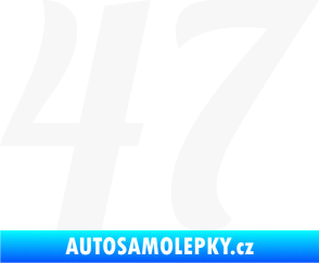 Samolepka Startovní číslo 47 typ 3 bílá