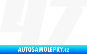 Samolepka Startovní číslo 47 typ 6 bílá