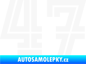 Samolepka Startovní číslo 47 typ 7 bílá