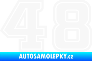 Samolepka Startovní číslo 48 typ 5 bílá