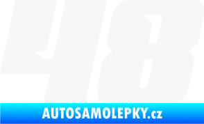 Samolepka Startovní číslo 48 typ 6 bílá