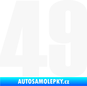 Samolepka Startovní číslo 49 typ 2      bílá