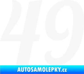 Samolepka Startovní číslo 49 typ 3 bílá