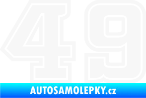 Samolepka Startovní číslo 49 typ 5 bílá