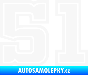 Samolepka Startovní číslo 51 typ 5 bílá