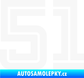 Samolepka Startovní číslo 51 typ 7 bílá