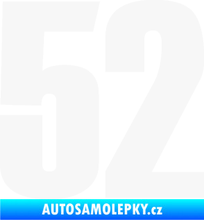 Samolepka Startovní číslo 52 typ 2  bílá