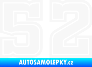 Samolepka Startovní číslo 52 typ 5 bílá