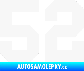 Samolepka Startovní číslo 52 bílá