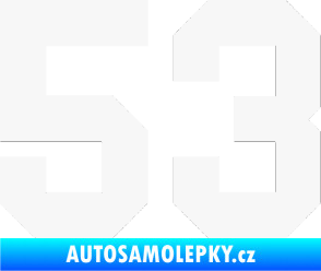 Samolepka Startovní číslo 53 bílá