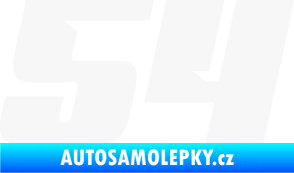 Samolepka Startovní číslo 54 typ 6 bílá