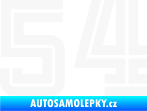 Samolepka Startovní číslo 54 typ 7 bílá