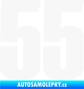 Samolepka Startovní číslo 55 typ 2   bílá