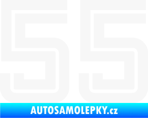 Samolepka Startovní číslo 55 typ 7 bílá