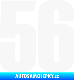 Samolepka Startovní číslo 56 typ 2   bílá