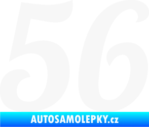 Samolepka Startovní číslo 56 typ 3 bílá