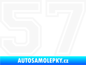Samolepka Startovní číslo 57 typ 4 bílá