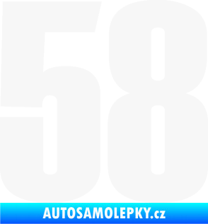 Samolepka Startovní číslo 58 typ 2    bílá