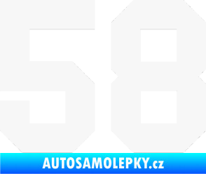 Samolepka Startovní číslo 58 bílá