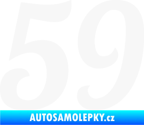 Samolepka Startovní číslo 59 typ 3 bílá